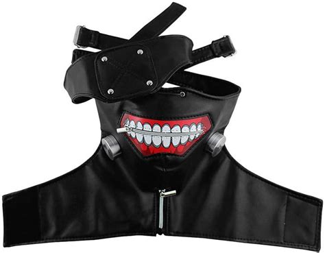 Tokyo Ghoul Mask Kaneki Ken Adjustable Zipper 3d Pu Leather Mask With