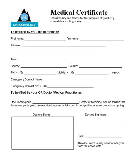 8 Free Sample Medical Certificate Templates Printable Samples