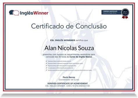 Certificado Winner Proddigital Idiomas Certificado Bolsa Para