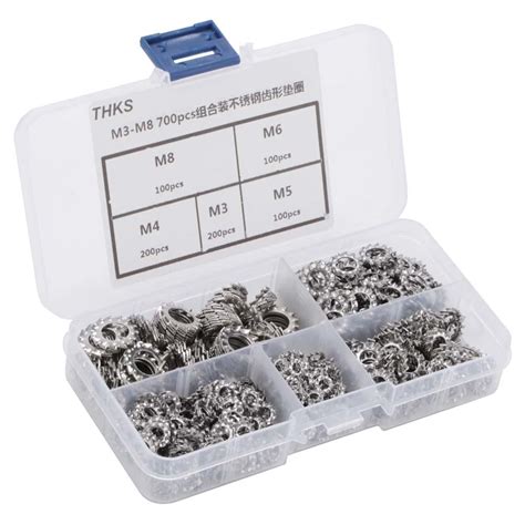 kit m3 m8 combination box 304 700pcs steel toothed stainless washer external xguli th thaipick