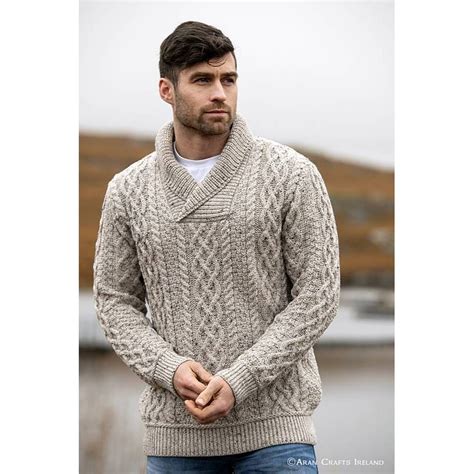 Pull berac homme debardeur 100% laine. Pull Irlandais pour Homme, Col châle, 100% Laine Mérinos