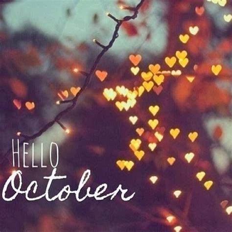 Hello October With Heart Lights Pictures Photos And Images For
