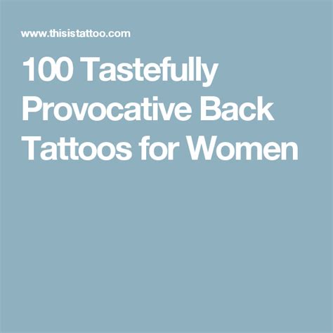 100 Tastefully Provocative Back Tattoos For Women Back Tattoo Women