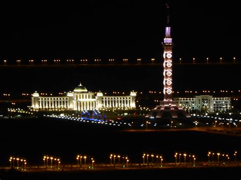 Turkmenistan Ashgabat Night Time View From Hotel Yyldy Flickr