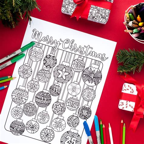 Coloring page advent calendar - A no-sugar advent calendar alternative for Christm… | Christmas