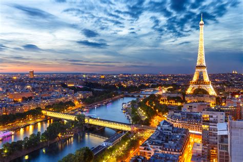 Pictures Paris Eiffel Tower France Sky Evening From Above 5416x3611