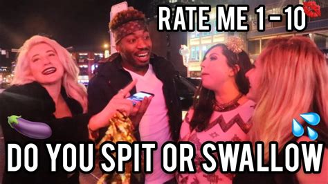 rate me and asking girls if they spit or swallow🍆💦 public interview youtube