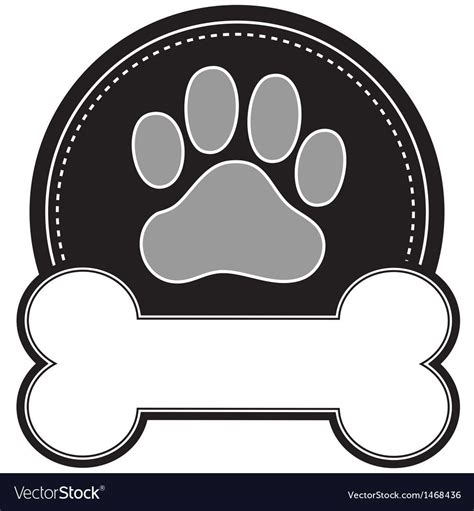 A Dog Pawprint And Dog Bone With Room For Text In A Circular Design