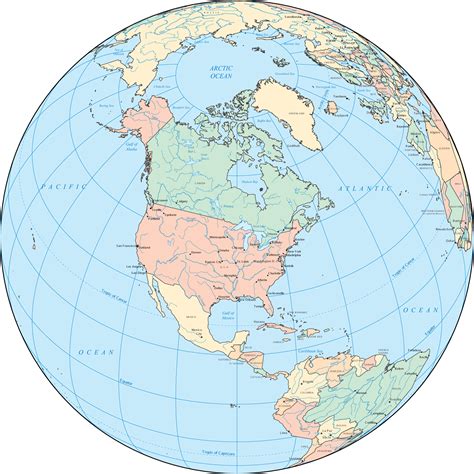 North America On The World Map North America —