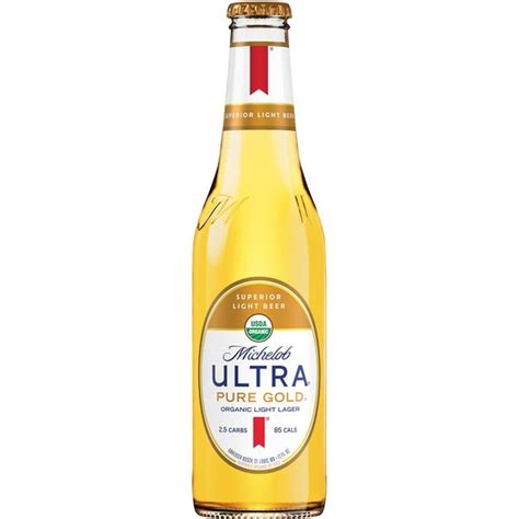 Michelob Ultra Pure Gold Organic Light Lager Beer Bottle 12 Oz