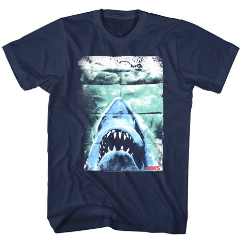 Jaws Shark Vintage Movie Poster T Shirt Mens Movie T Shirts Societees