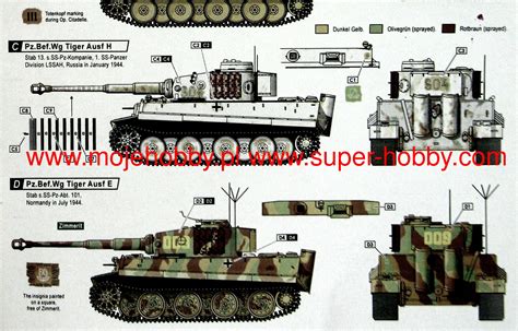Befehlspanzer Bef Pz Tiger I And Tiger Star Decals A