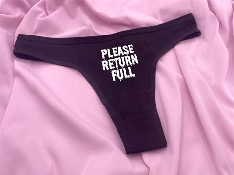 Please Return Full Thong Creampie Hotwife Panties Sexy Slutty Etsy