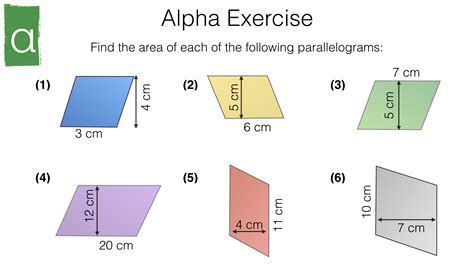 G16b - Area of a parallelogram - BossMaths.com