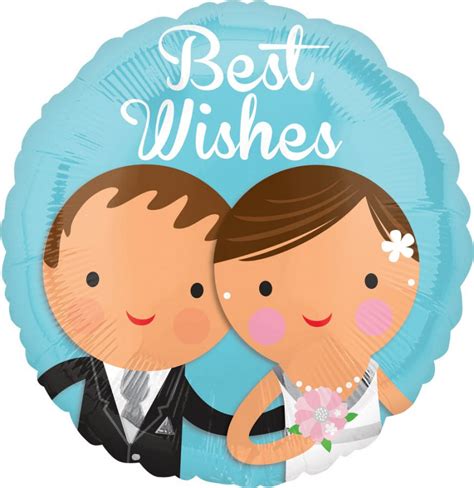 Best Wishes Wedding Couple Foil Balloon 45cm Party Savers
