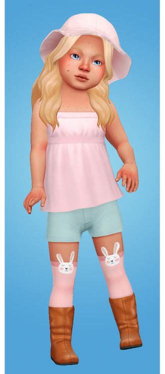 Naevys Sims Toddler Lookbook 1 Outfit 1 Hat Top Shorts Sims
