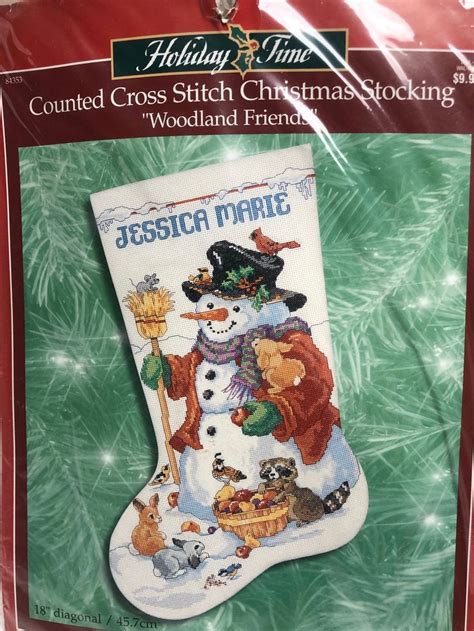 Woodland Friends Counted Cross Stitch Christmas Stocking Etsy