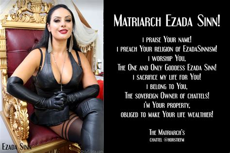 Horstie Fm Chattel Of EZADA SINN On Twitter Mistress Ezada I Praise Your Name I Preach