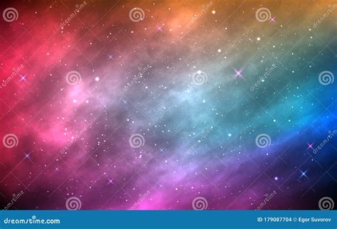 Space Background Color Nebula With Shining Stars And Stardust