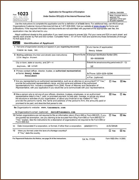 Application For 501c3 Free Printable Forms Printable Forms Free Online