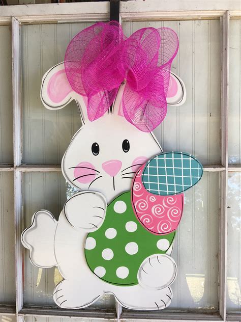 Cute Easter Bunny Egg Door Hanger Home Décor Wreaths And Door Hangers