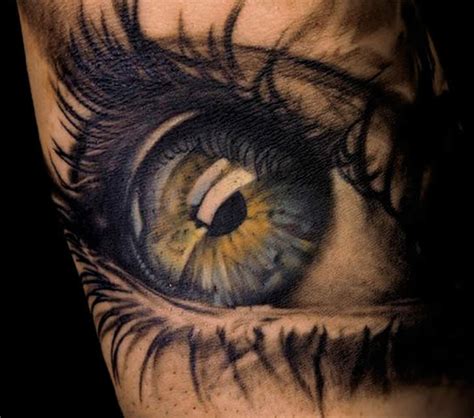 Blue And Green Eye Tattoo