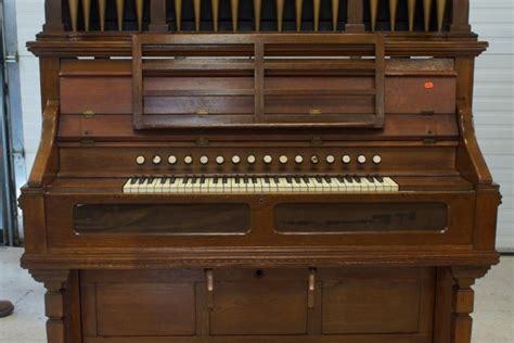 Estey Oak Pump Organ Faux Wood Organ Pipe Top Bellows Lot 4074a