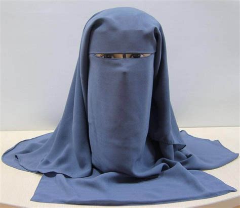 Muslim Black Face Cover Veil 3 Layers Women Hijab Burqa Niqab Arab