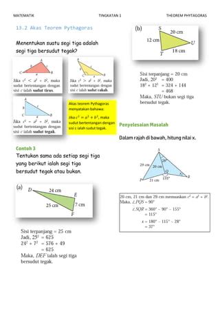 Nota math f1 bab 13 theorem phytagoras  PDF