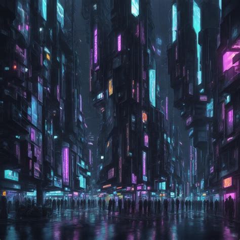 Premium Ai Image Rainy Night At Cyberpunk City