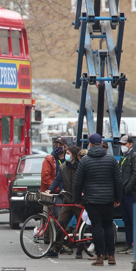 1970s Double Decker Bus And Classic Cars Are Seen On Set Of Sex Pistols