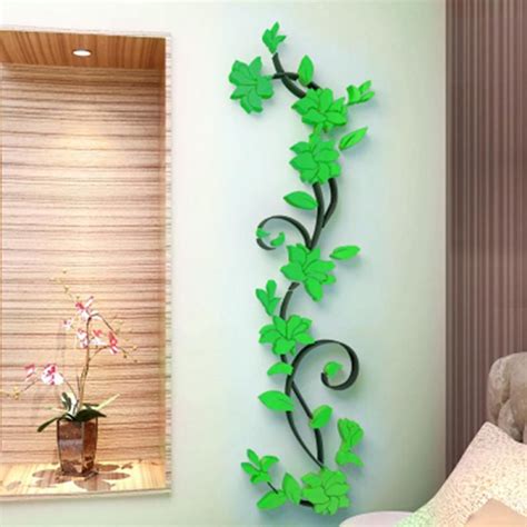 Hold the decal up against a clean wall in the desired location. 3D DIY Removable Art Vinyl Wall Stickers Vase Flower Tree Decal Mural Home Decor For Home ...