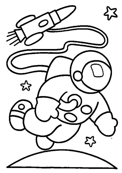 Desenho De Astronauta E Nave Espacial Para Colorir Tudodesenhos