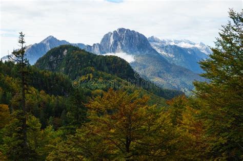 Autumn Colours In The Julian Alps From Mangart Panorma Road In Slovenia