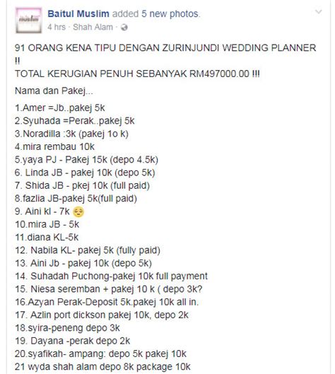 Plan your wedding from home and on the go. Ditipu ZurinJundi Wedding Planner, 91 Mangsa Tampil, Dedah ...