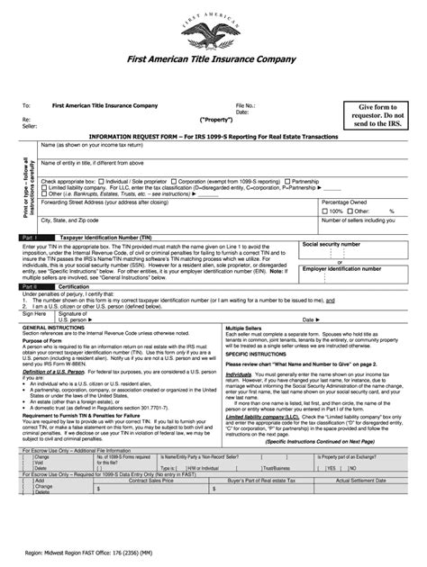 1099 S Information Request Form Fill Online Printable Fillable
