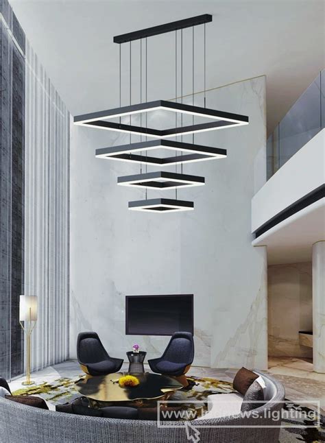 26500 55000 Dining Living Room Creative Square Led Chandelier
