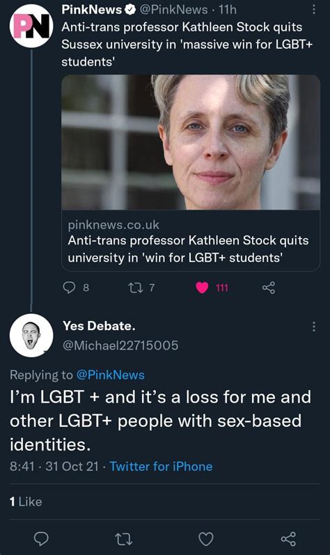 I M Lgbt And It S A Loss For Me And Other Lgbt People With Sex Based Identities R Asablackman
