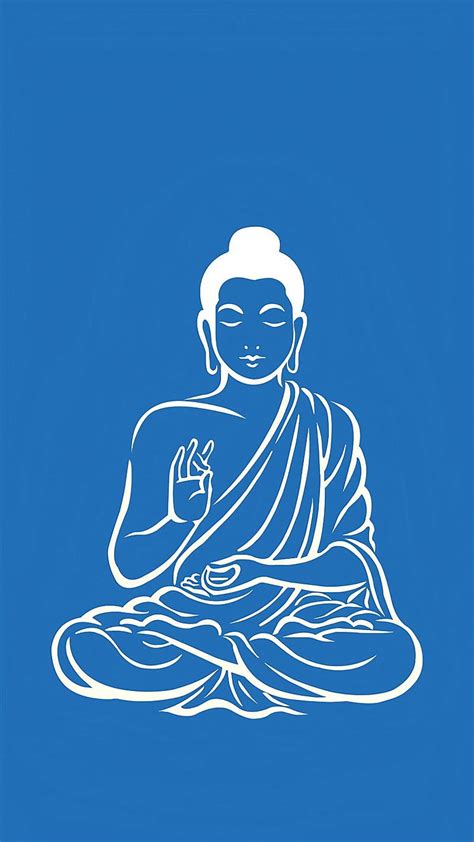 Blue Buddha White Line Art Lord Buddha Hd Phone Wallpaper Peakpx