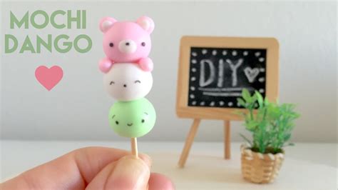 Diy Kawaii Dango Mochi Snack Polymer Clay Youtube
