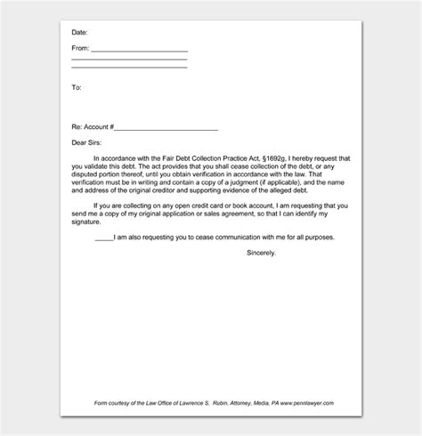 19 Free Debt Validation Letter Templates And Examples
