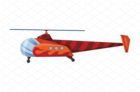 Helicopter Cartoon Aviation Technology Illustrations ~ Creative Market