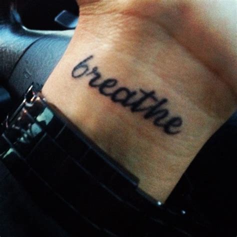 25 Just Breathe Wrist Tattoos