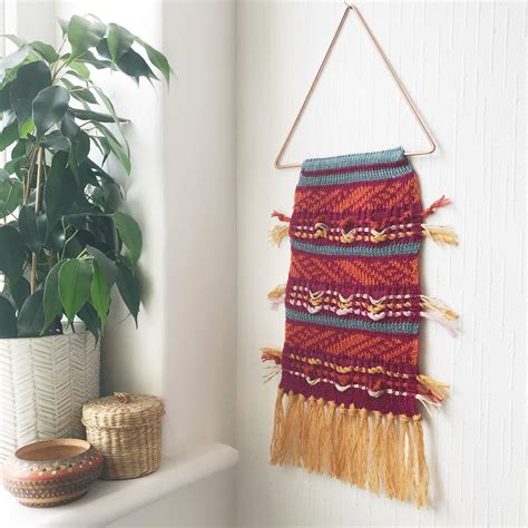 Knitted Tapestry Wall Hanging With Tassels By Little Knitted Stars