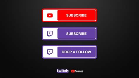 Animated Subscribe Follow Buttons For Twitch And Youtube Youtube