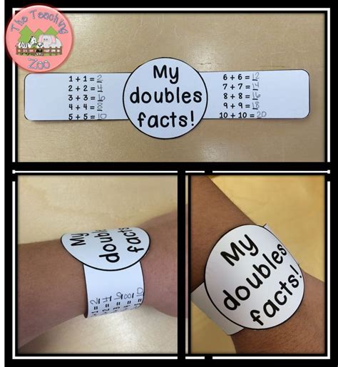 doubles facts math fun learning bracelets english spanish