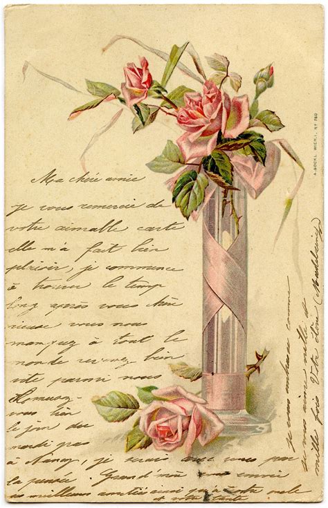 The graphics fairy is a resource for home decorators, graphics designers and crafters. Romantic French Image - Pink Roses - Handwriting - The ...