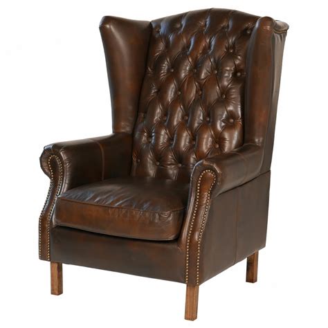Leather wingback chairs are the perfect addition to a room if you're looking to add a touch of originality or freshen up an old colour scheme. Joseph Allen Old World Antique Leather Wingback Chair ...