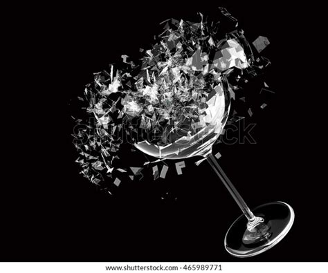 3d Render Breaking Wine Glass On Stock Illustration 465989771
