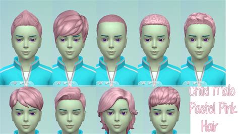 Sims 4 Hairs ~ Stars Sugary Pixels Pastel Pink Hairstyle For Boys